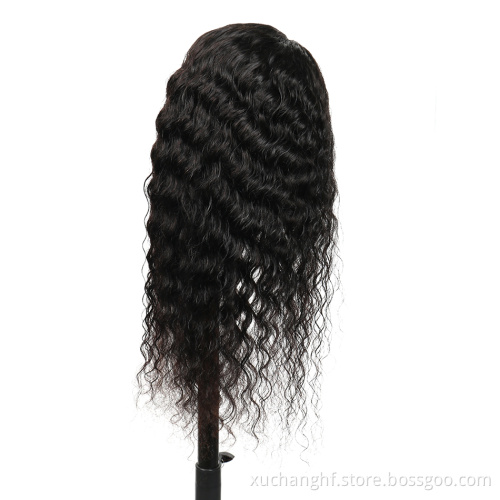 180% 200% Density Raw Human Hair Full Lace Deep Curly Wig,Wholesale Remy Brazilian Hair Wig Transparent Lace Wigs Pre-Plucked